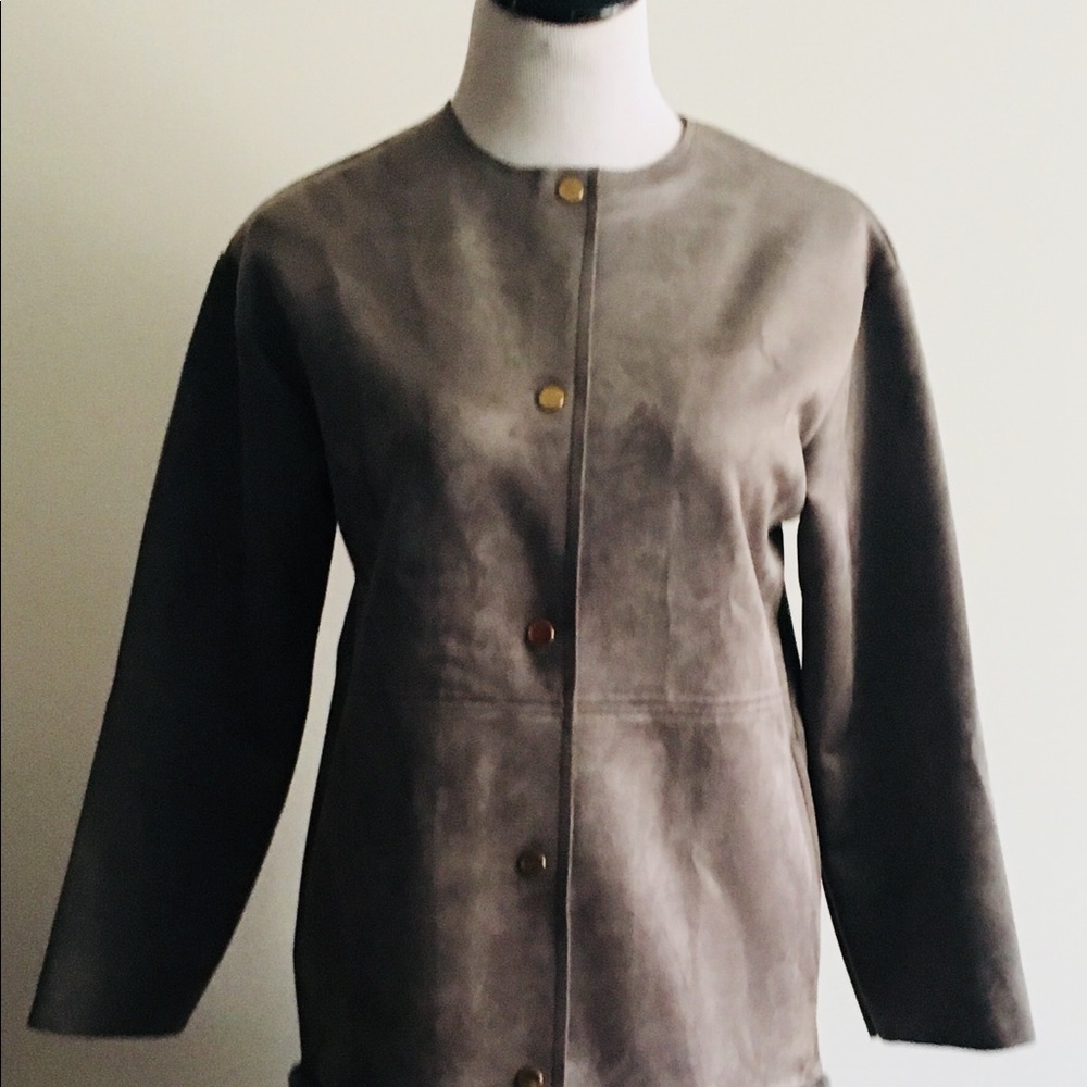 Zara brand new suede and faux fur coat. Size small